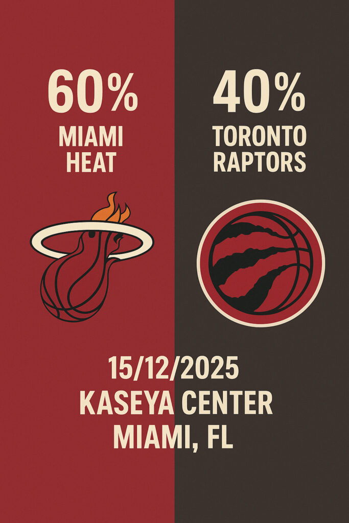 Pronóstico Miami Heat vs Toronto Raptors – NBA 15/12/2025 34 Pronóstico Miami Heat vs Toronto Raptors – NBA 15/12/2025