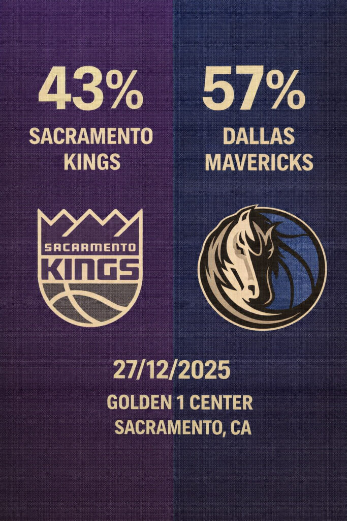 Pronóstico Sacramento Kings vs Dallas Mavericks – NBA 27/12/2025