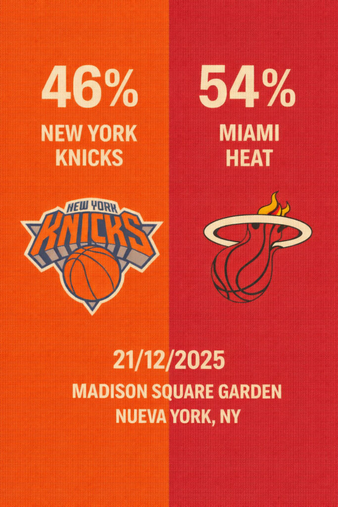 Pronóstico New York Knicks vs Miami Heat – NBA 21/12/2025