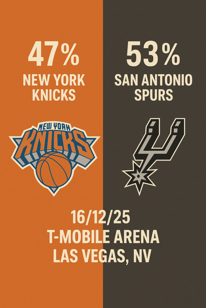 Pronóstico New York Knicks vs San Antonio Spurs – NBA 16/12/2025 Final NBA CUP 17 Pronóstico New York Knicks vs San Antonio Spurs – NBA 16/12/2025 Final NBA CUP