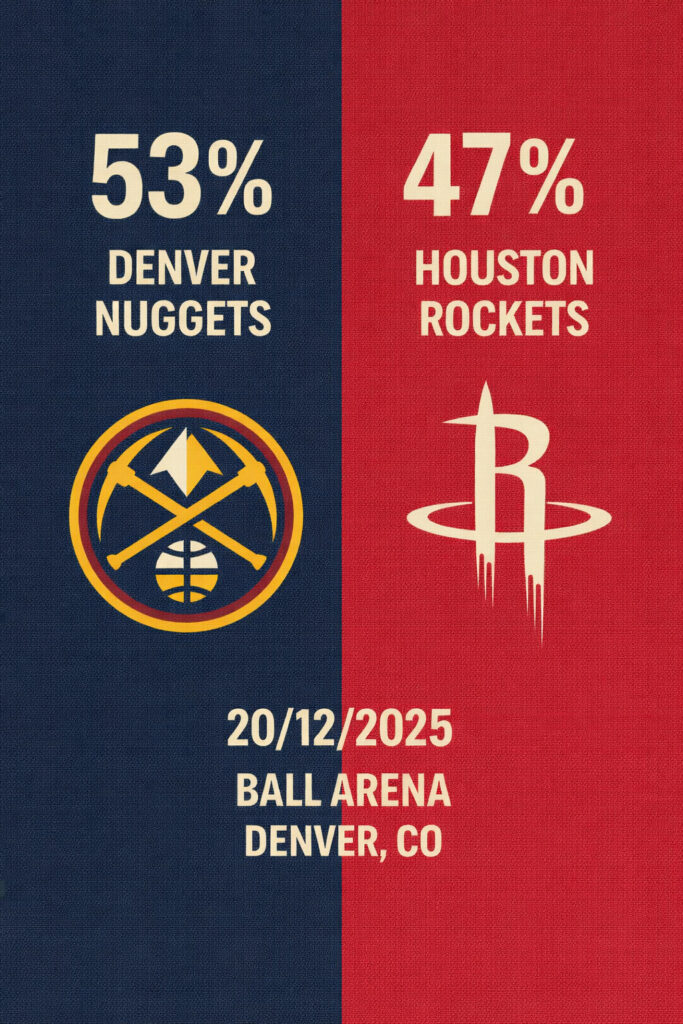 Pronóstico Denver Nuggets vs Houston Rockets - NBA 20/12/25 34 Pronóstico Denver Nuggets vs Houston Rockets – NBA 20/12/2025