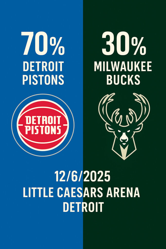 Pronóstico Detroit Pistons vs Milwaukee Bucks – NBA 06/12/2025