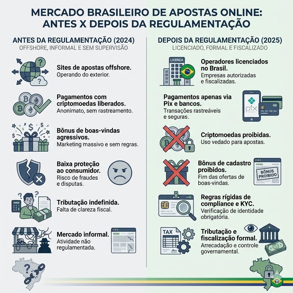 mercado de apostas antes da regulamentação x depois da regulamentação